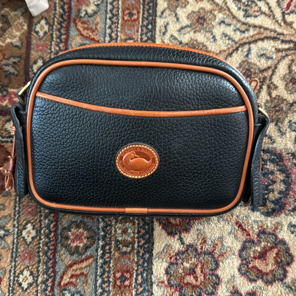Vintage Black Dooney & Bourke Pebble Scottish Kilty Crossbody Bag Purse no strap - Picture 2 of 6